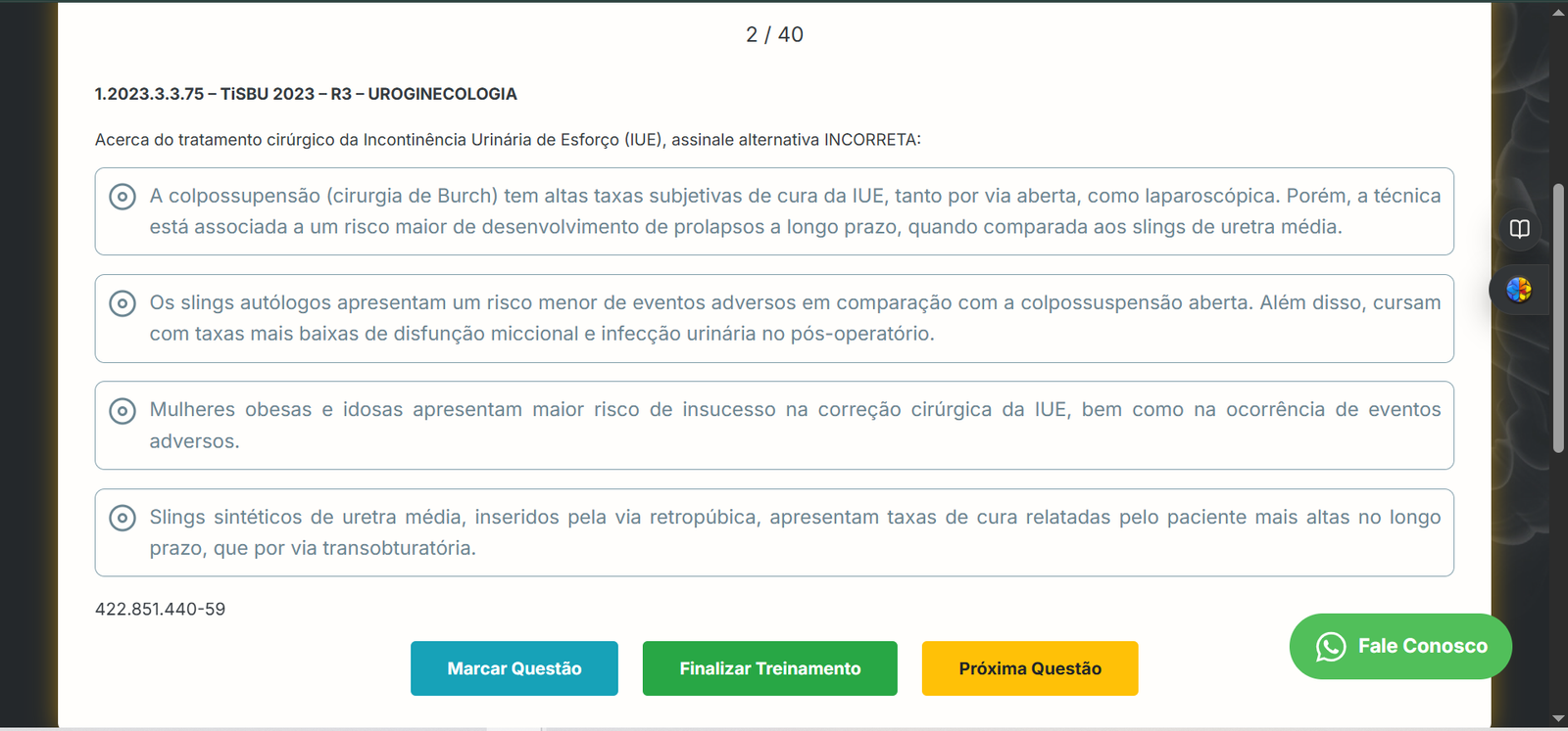 Estatísticas de desempenho