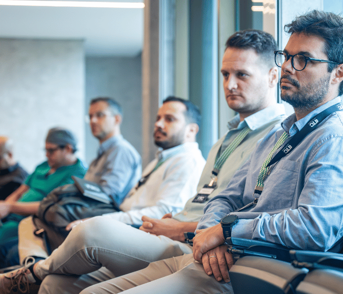 Médicos em evento de preparação